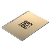 Sofort bearbeitbare QR-Codevorlage | Imitate Gold Notizblock (Linke Seite)