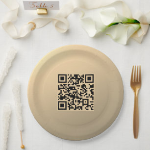 Sofort bearbeitbare QR-Codevorlage Imitate Gold Pappteller