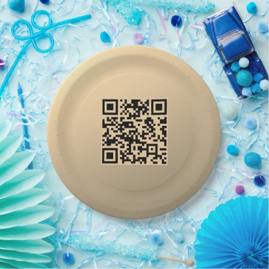 Sofort bearbeitbare QR-Codevorlage | Imitate Gold Pappteller (Party)