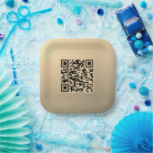 Sofort bearbeitbare QR-Codevorlage | Imitate Gold Pappteller (Party)
