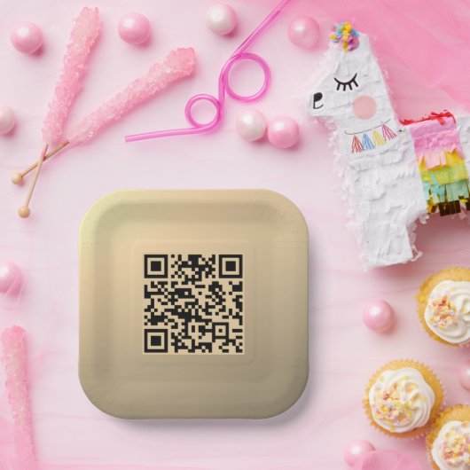 Sofort bearbeitbare QR-Codevorlage | Imitate Gold Pappteller (Party)