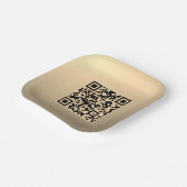 Sofort bearbeitbare QR-Codevorlage | Imitate Gold Pappteller (Gewinkelt)