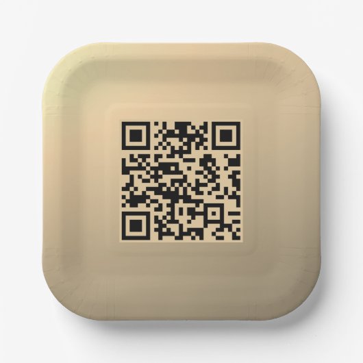 Sofort bearbeitbare QR-Codevorlage | Imitate Gold Pappteller (Vorderseite)