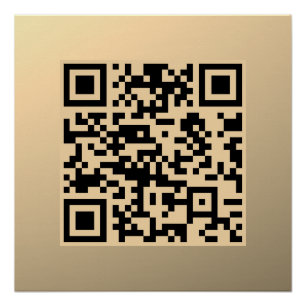 Sofort bearbeitbare QR-Codevorlage   Imitate Gold Poster