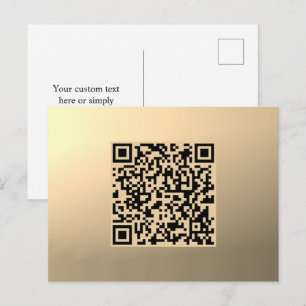 Sofort bearbeitbare QR-Codevorlage   Imitate Gold Postkarte