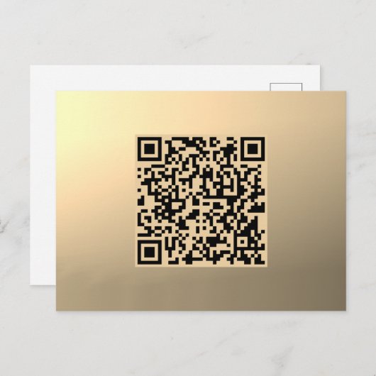 Sofort bearbeitbare QR-Codevorlage | Imitate Gold Postkarte (Vorne/Hinten)