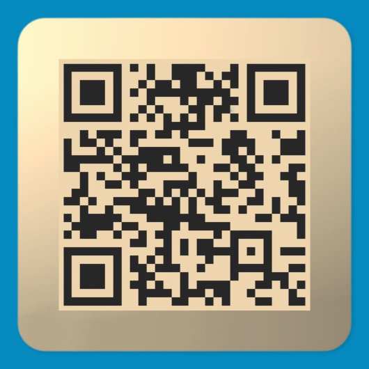 Sofort bearbeitbare QR-Codevorlage | Imitate Gold Quadratischer Aufkleber