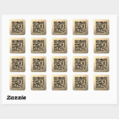 Sofort bearbeitbare QR-Codevorlage | Imitate Gold Quadratischer Aufkleber (Blatt)