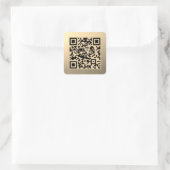 Sofort bearbeitbare QR-Codevorlage | Imitate Gold Quadratischer Aufkleber (Tasche)