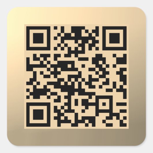 Sofort bearbeitbare QR-Codevorlage | Imitate Gold Quadratischer Aufkleber (Vorderseite)