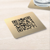 Sofort bearbeitbare QR-Codevorlage | Imitate Gold Rechteckiger Pappuntersetzer (angewinkelt)