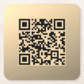 Sofort bearbeitbare QR-Codevorlage | Imitate Gold Rechteckiger Pappuntersetzer (Vorderseite)