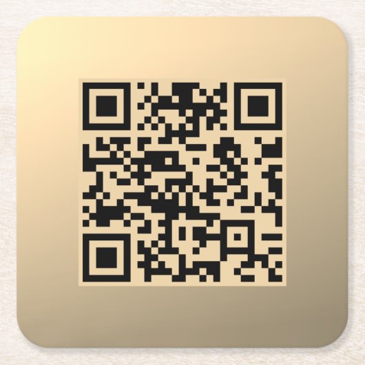 Sofort bearbeitbare QR-Codevorlage | Imitate Gold Rechteckiger Pappuntersetzer (Vorderseite)