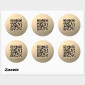 Sofort bearbeitbare QR-Codevorlage | Imitate Gold Runder Aufkleber (Blatt)