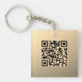 Sofort bearbeitbare QR-Codevorlage | Imitate Gold Schlüsselanhänger (Vorderseite)