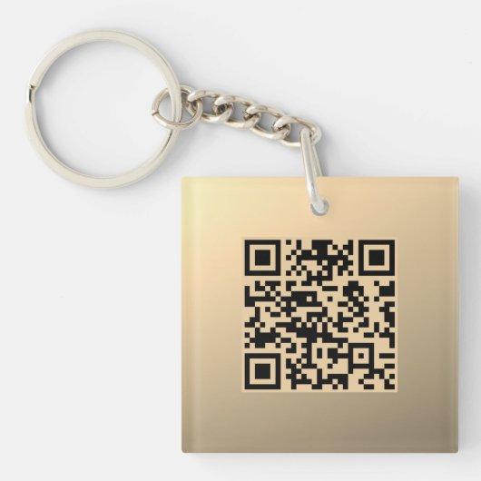Sofort bearbeitbare QR-Codevorlage | Imitate Gold Schlüsselanhänger (Vorderseite)