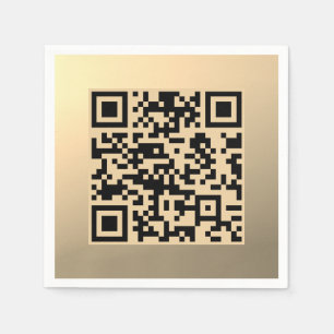 Sofort bearbeitbare QR-Codevorlage Imitate Gold Serviette