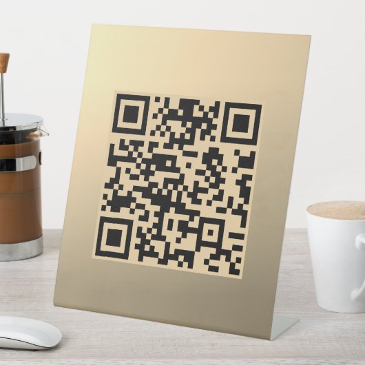 Sofort bearbeitbare QR-Codevorlage | Imitate Gold Sockelschild (In Situ)