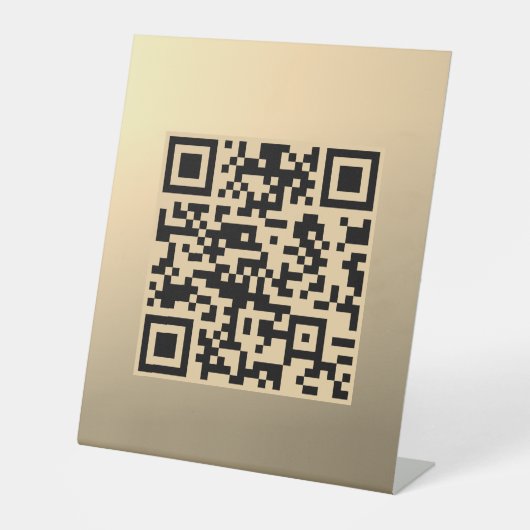 Sofort bearbeitbare QR-Codevorlage | Imitate Gold Sockelschild (Vorderseite)