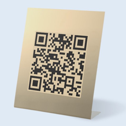 Sofort bearbeitbare QR-Codevorlage | Imitate Gold Sockelschild