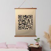 Sofort bearbeitbare QR-Codevorlage | Imitate Gold Wandteppich Mit Holzrahmen (Schlafzimmer)