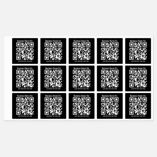 Sofort bearbeitbarer QR-Code und Firmenname etc. Etiketten (Blatt)