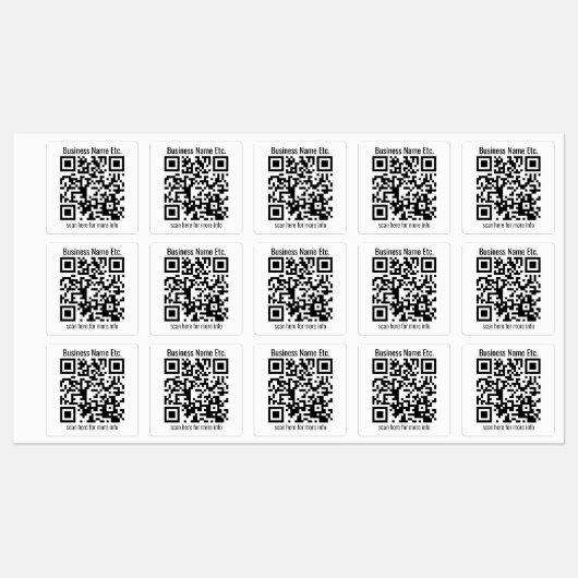 Sofort bearbeitbarer QR-Code und Firmenname etc. Etiketten (Blatt)