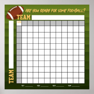 SOFORT DOWNLOAD Football Squares Wettspiel Poster