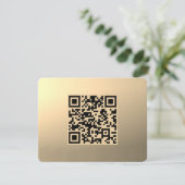 Sofort editierbare QR-Code-Vorlage | Faux Gold Dankeskarte (Stehend Vorderseite)