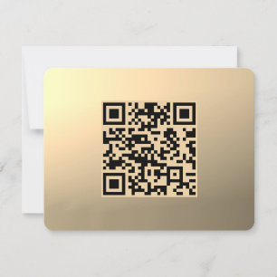 Sofort editierbare QR-Code-Vorlage Faux Gold Dankeskarte