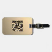 Sofort editierbare QR-Code-Vorlage | Faux Gold Gepäckanhänger (Vorderseite horizontal)