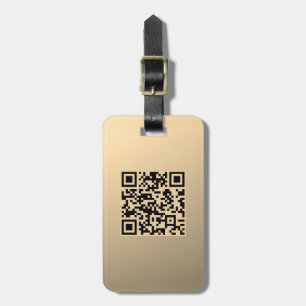 Sofort editierbare QR-Code-Vorlage Faux Gold Gepäckanhänger