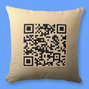 Sofort editierbare QR-Code-Vorlage Faux Gold Kissen
