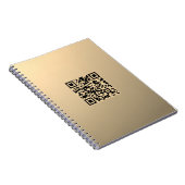 Sofort editierbare QR-Code-Vorlage | Faux Gold Notizblock (Rechte Seite)