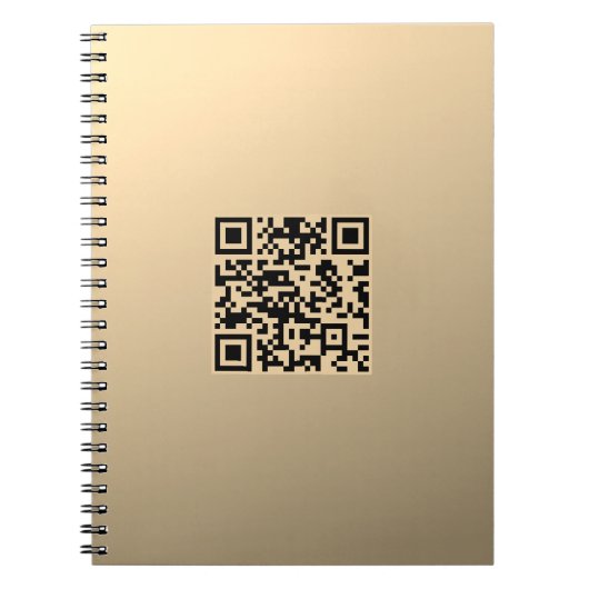 Sofort editierbare QR-Code-Vorlage | Faux Gold Notizblock (Vorderseite)