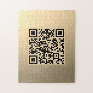 Sofort editierbare QR-Code-Vorlage Faux Gold Puzzle