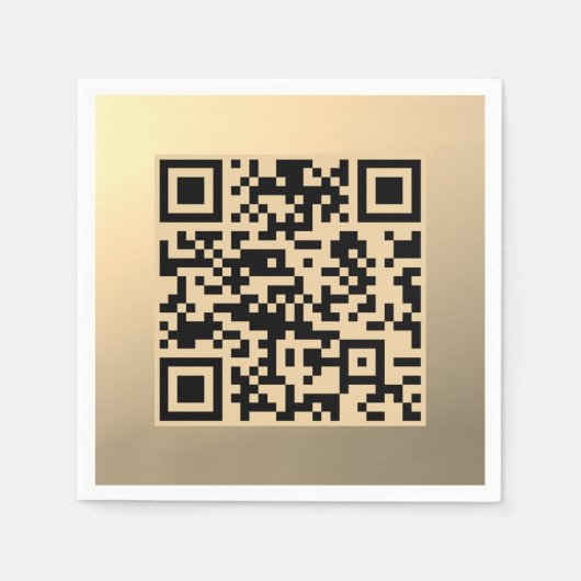 Sofort editierbare QR-Code-Vorlage | Faux Gold Serviette (Vorderseite)