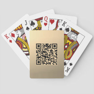 Sofort editierbare QR-Code-Vorlage Faux Gold Spielkarten