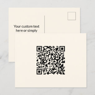 Sofort einen QR-Code erstellen Editierbares Off- Postkarte
