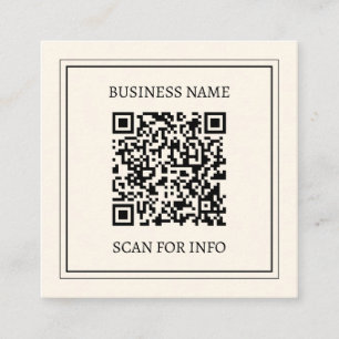 Sofort einen scannbaren QR-Code für Unternehmen er Quadratische Visitenkarte