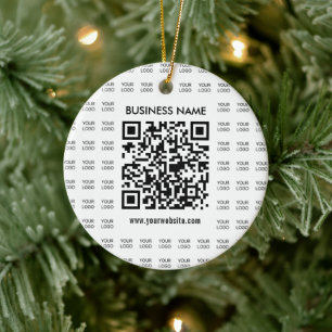 Sofort erstellbarer scannbarer QR-Code und Logomus Keramik Ornament