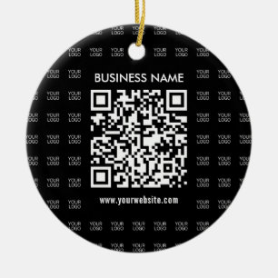 Sofort erstellbarer scannbarer QR-Code und Logomus Keramik Ornament
