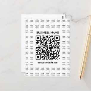 Sofort erstellbarer scannbarer QR-Code und Logomus Postkarte