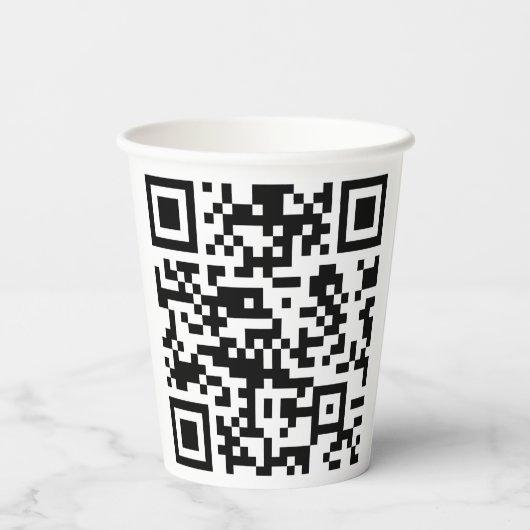Sofort erstellten QR-Code (durch Eingabe Ihrer URL Pappbecher (Rückseite)