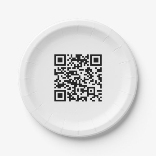 Sofort erstellten QR-Code (durch Eingabe Ihrer URL Pappteller (Vorderseite)