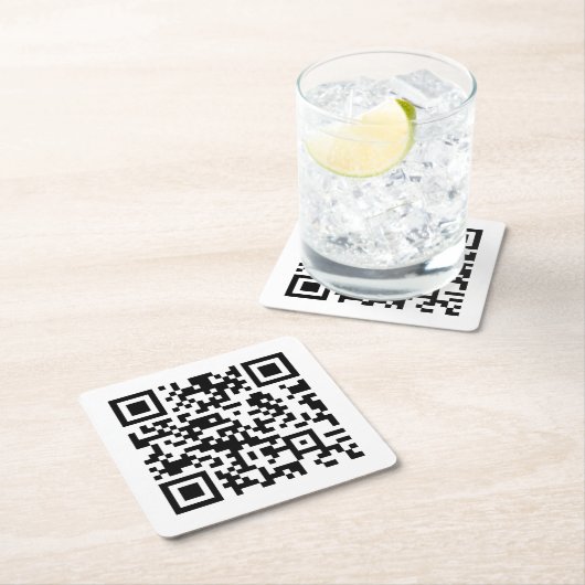Sofort erstellten QR-Code (durch Eingabe Ihrer URL Rechteckiger Pappuntersetzer (Vor Ort)