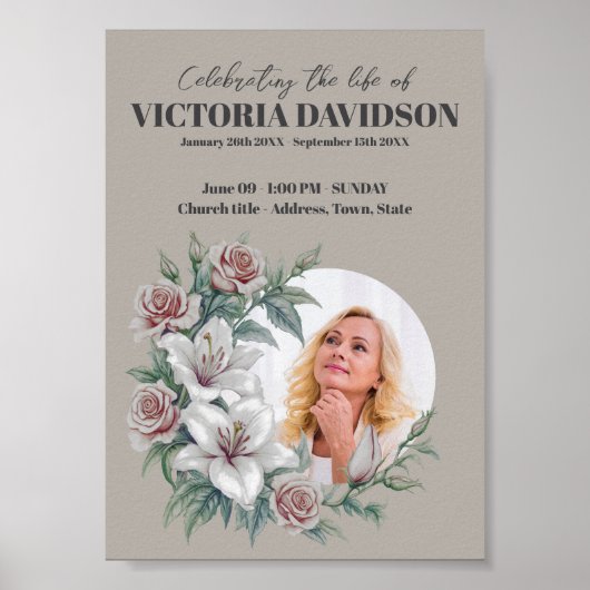 Sofort herunterladen Blume Frame Funeral Media Poster (Vorne)