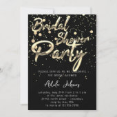 Sofort herunterladen Brautparty Party Black Gold Einladung (Vorderseite)