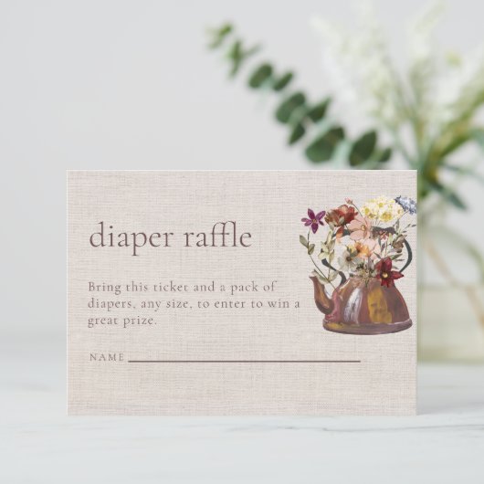 Sofort herunterladen Diaper Raffle Baby Duschkarte Einladung (Stehend Vorderseite)