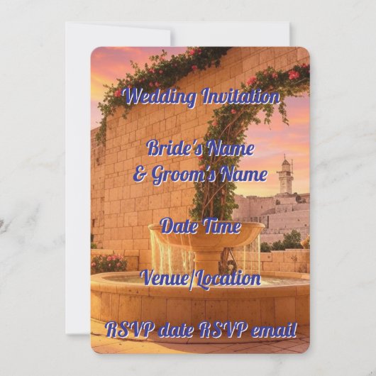 Sofort herunterladen. Hochzeit. Elegant, floral, r Einladung (Vorderseite)